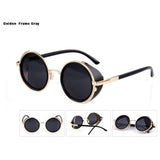 "Grover" Steampunk Goggle Style Round Sunglasses