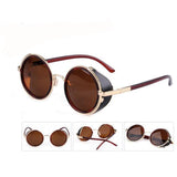 "Grover" Steampunk Goggle Style Round Sunglasses