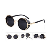 "Grover" Steampunk Goggle Style Round Sunglasses