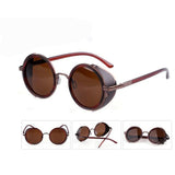 "Grover" Steampunk Goggle Style Round Sunglasses