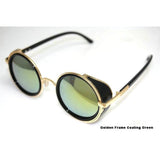 "Grover" Steampunk Goggle Style Round Sunglasses