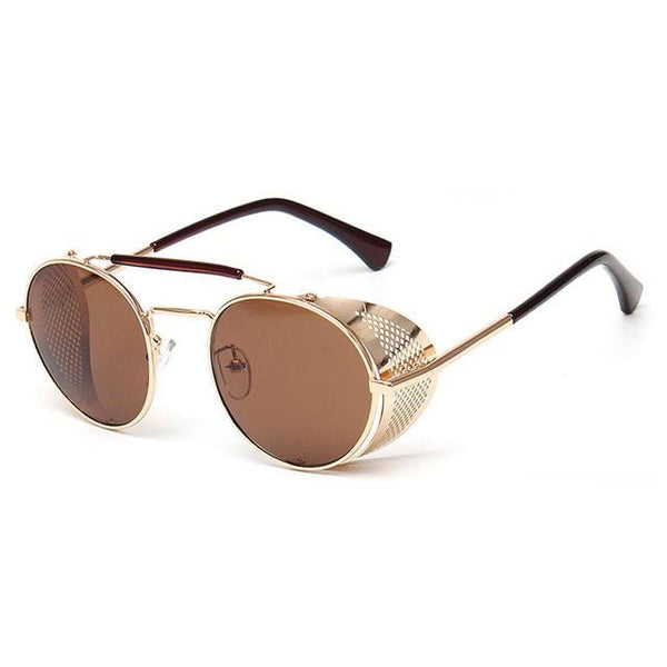 Sunglasses: Shield Sunglasses, metal — Fashion