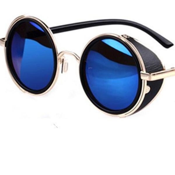 "Grover" Steampunk Goggle Style Round Sunglasses